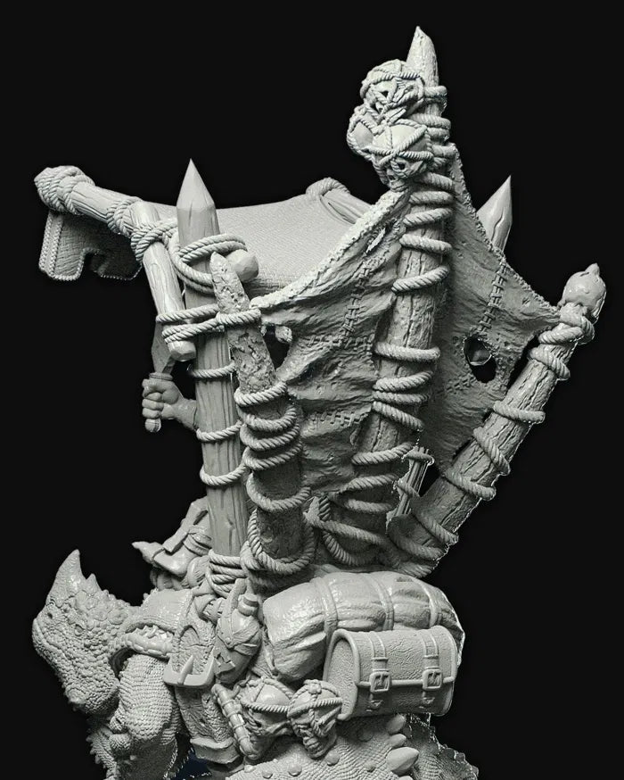 Goblin-Barbaren-Miniatur aus Kunstharz – 32 mm und 75 mm