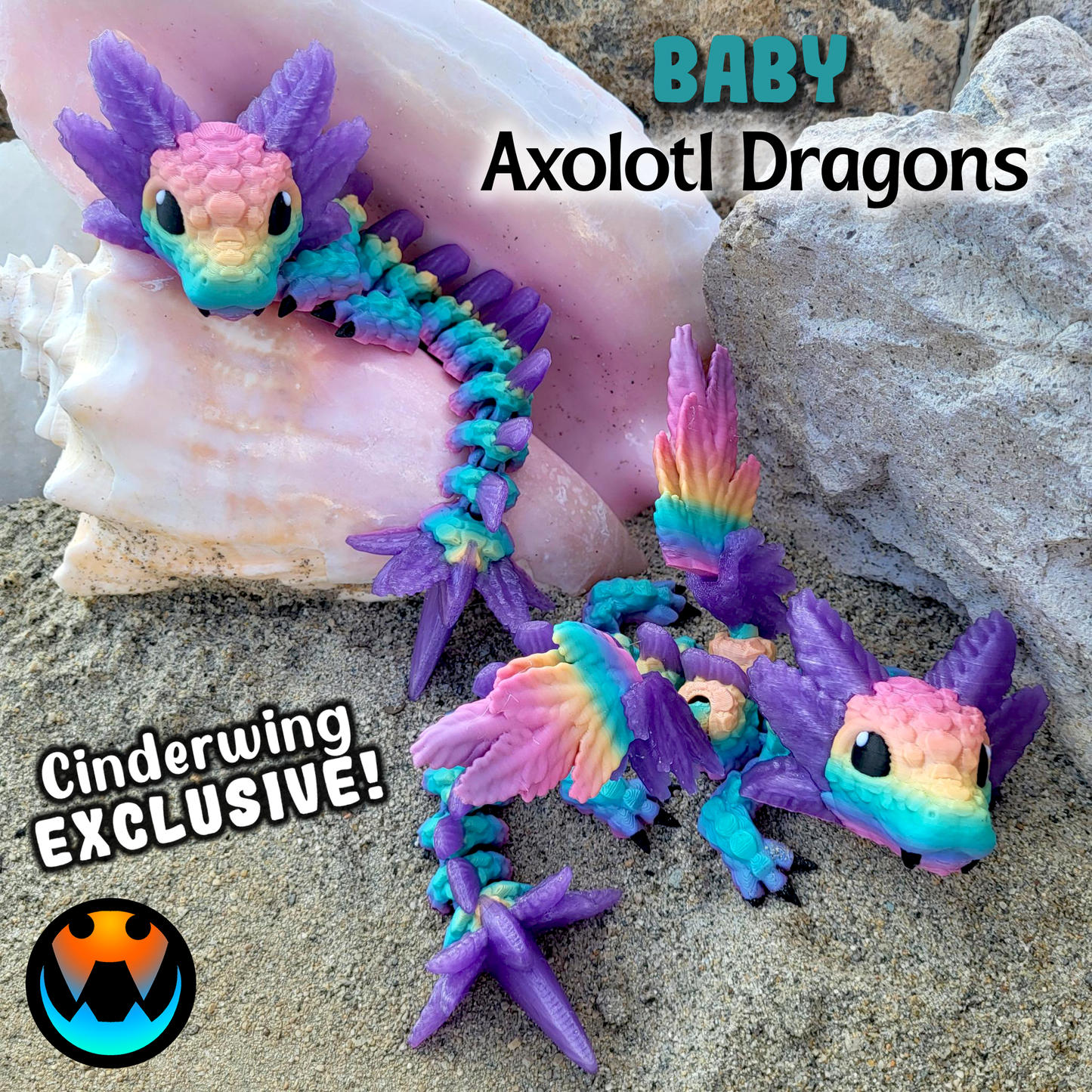 Baby Axolotl Dragons - Figura Articulada Exclusiva