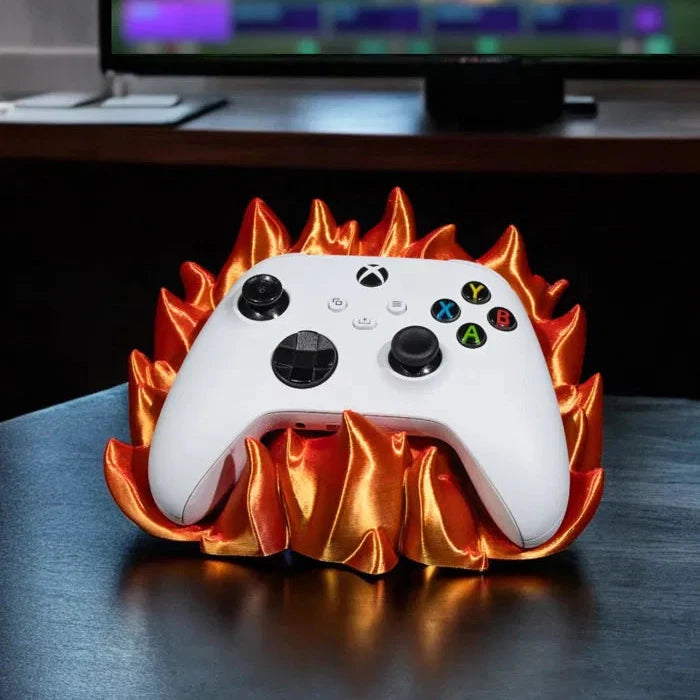 Soporte para Mando con Diseño de Llamas Ardientes - Compatible con PS5 o Xbox