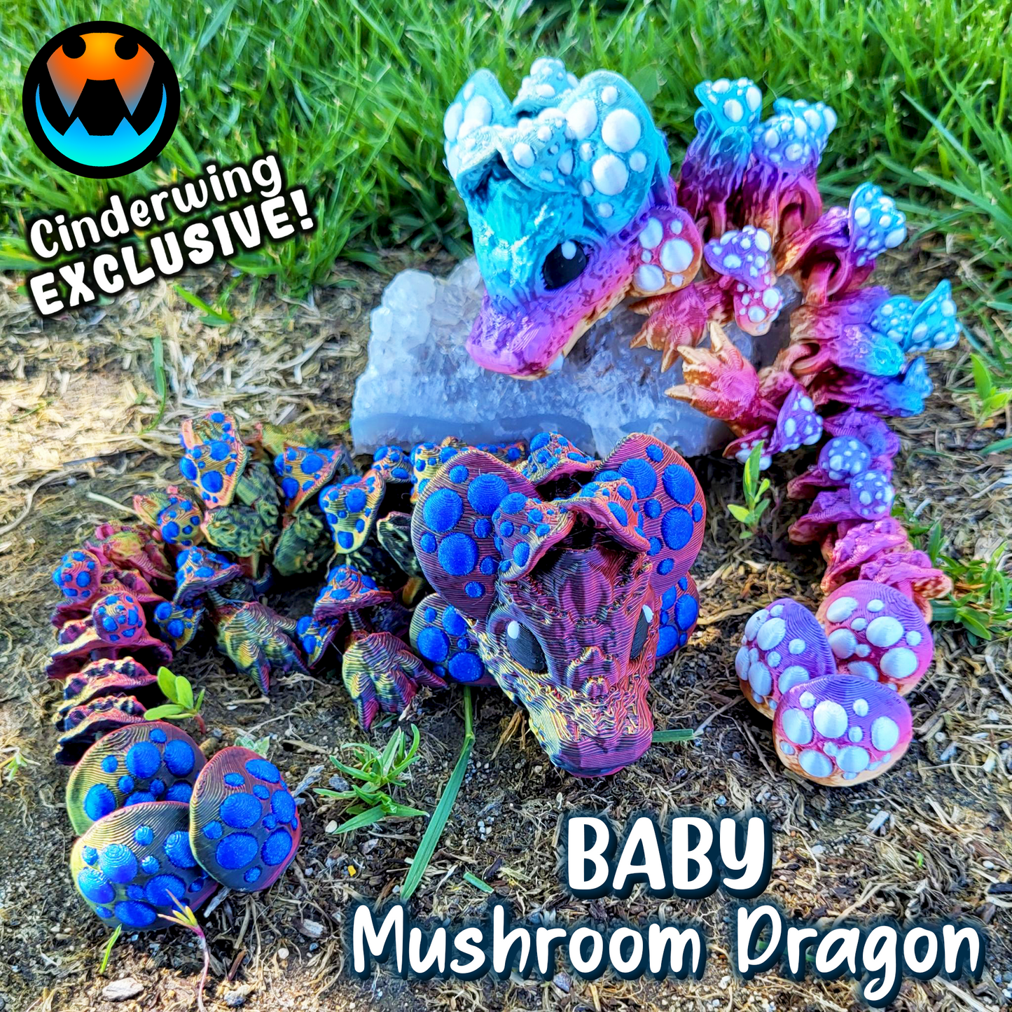 Baby Mushroom Dragon - Figura Articulada Exclusiva