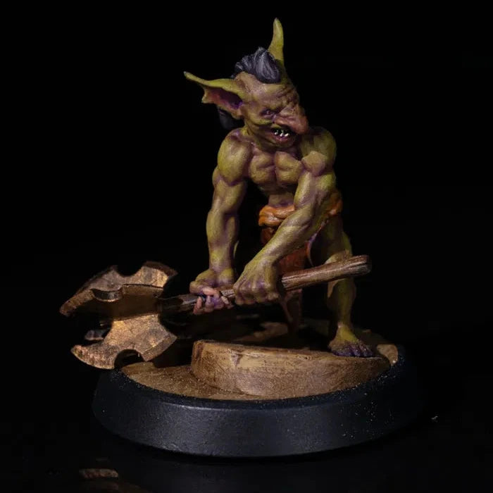 Modelo de Goblin Bárbaro en resina gris