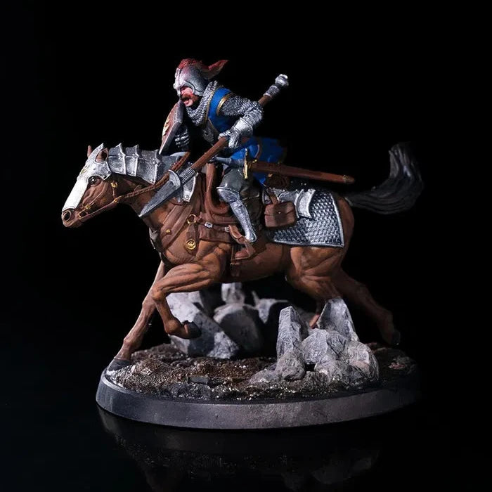 Miniatura de resina Town Cavalry sin pintar, Caballero en caballo para juegos de mesa, Modelo en 32 mm y 75 mm