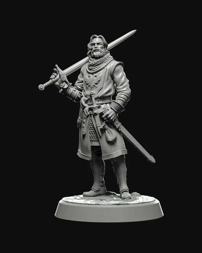 City Guardian 02 without helmet - Unpainted Resin Miniature - 32mm and 75mm