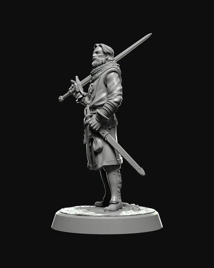 City Guardian 02 without helmet - Unpainted Resin Miniature - 32mm and 75mm