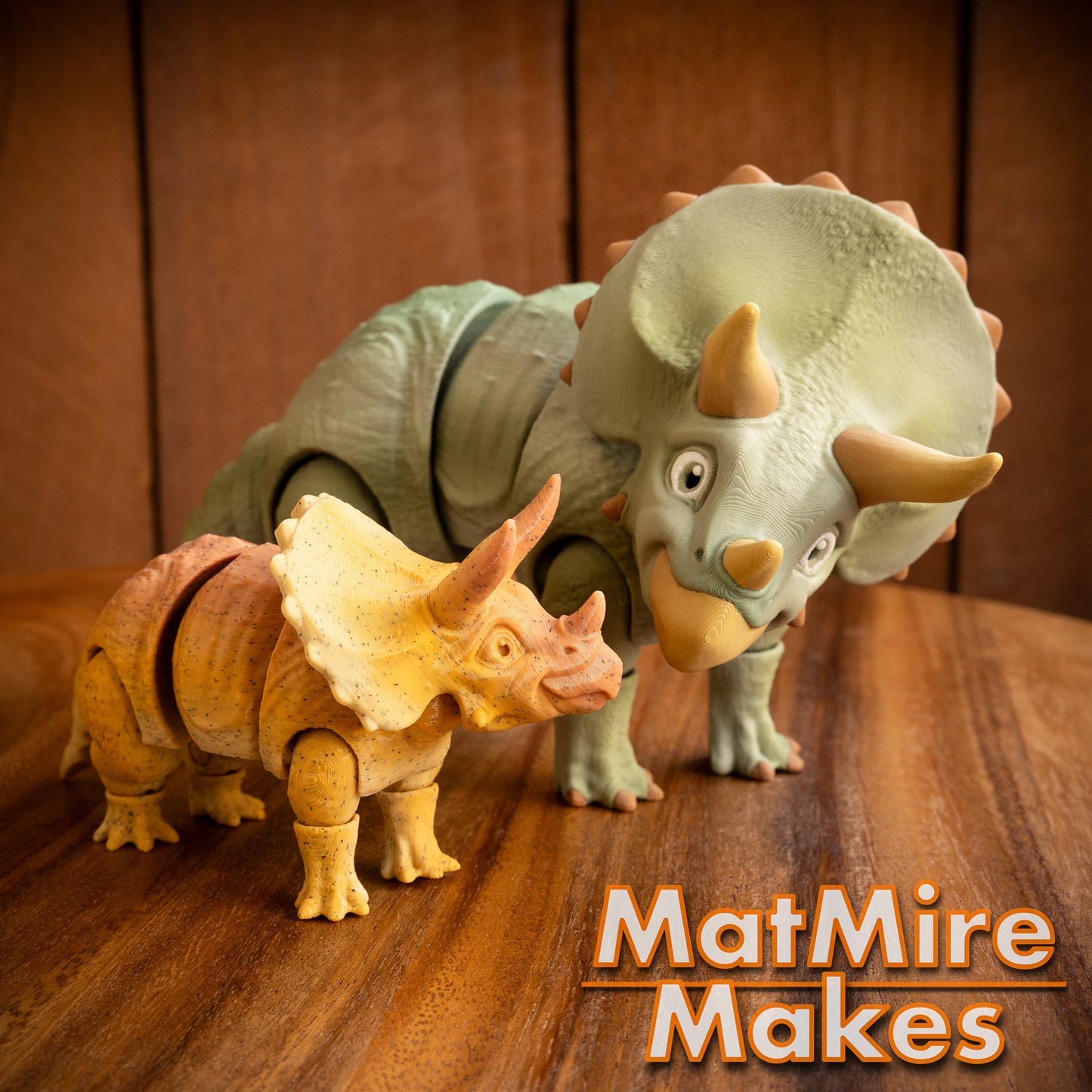 Dinosaurio Triceratops Impreso en 3D por MatMire Makes