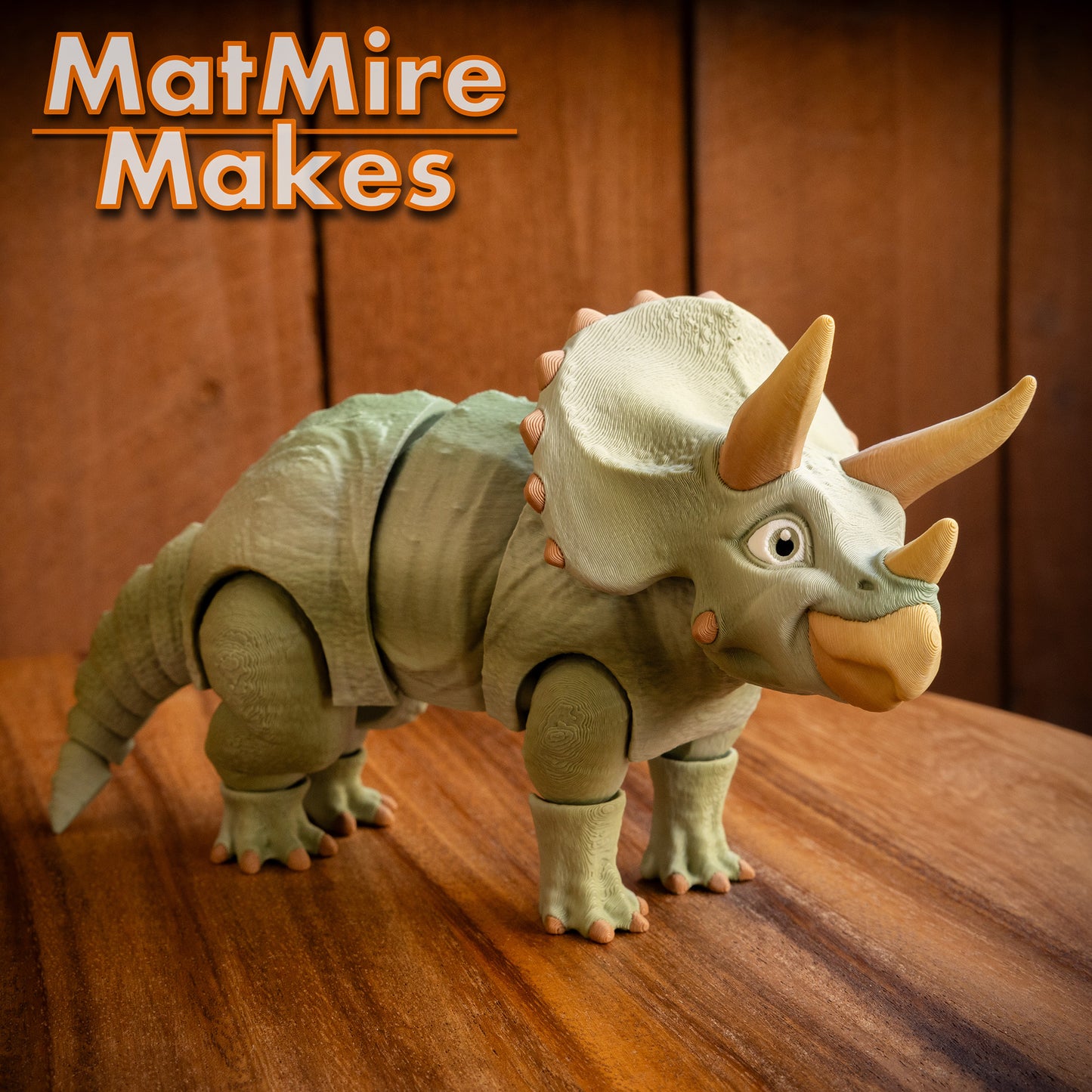 Dinosaurio Triceratops Impreso en 3D por MatMire Makes